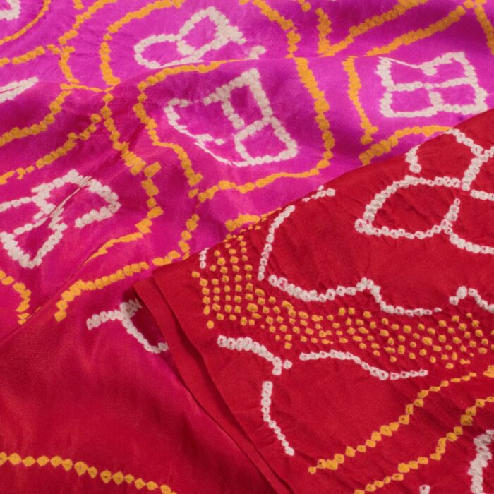 Pink Handcrafted Bandhani Gajji Silk Saree