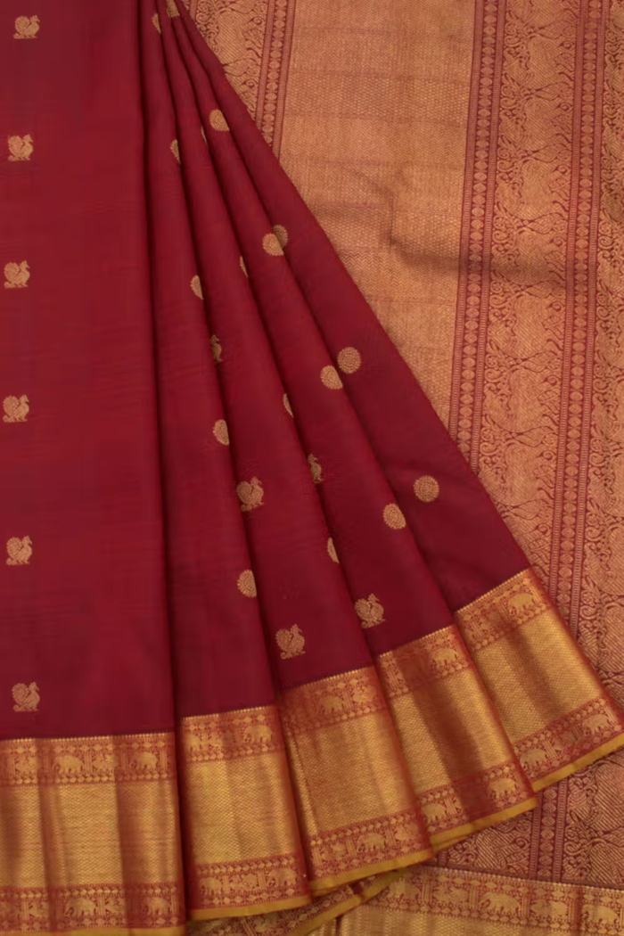 Bridal Kanjivaram Silk Saree in Maroon