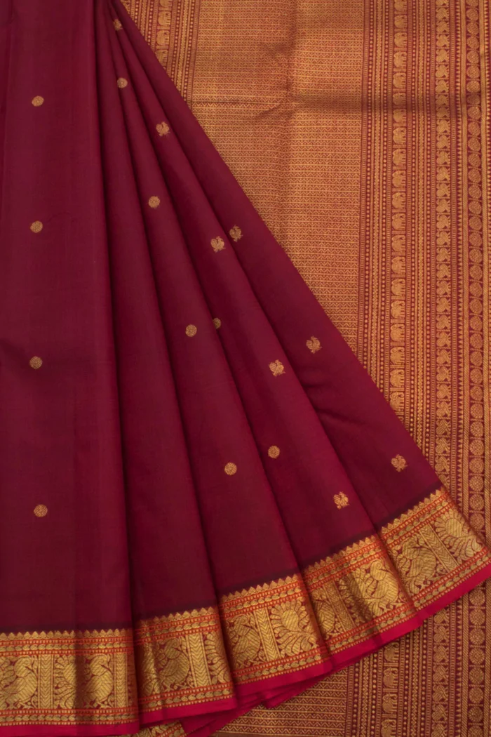 Pure Kanjivaram Silk Saree in Maroon